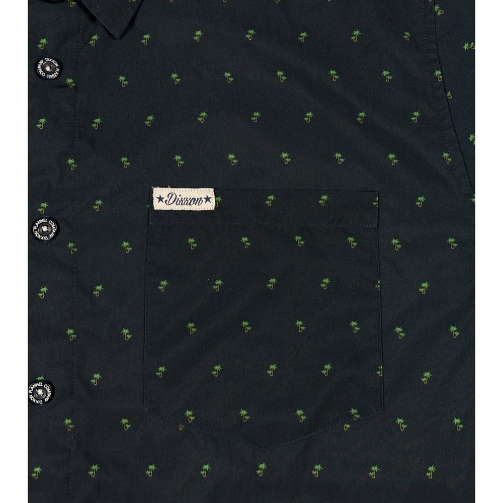 Dixxon Flannel Co Shirt Mens 2XL Blue Short Sleeve Palm Tree Lightweight Stretch - Picture 3 of 10